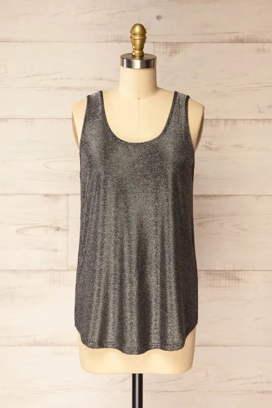 Izegem | Shimmery Silver Top sold by Boutique 1861