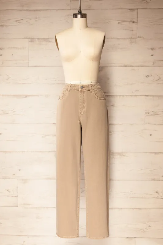 Brakpan | Beige Denim Baggy Pants sold by Boutique 1861