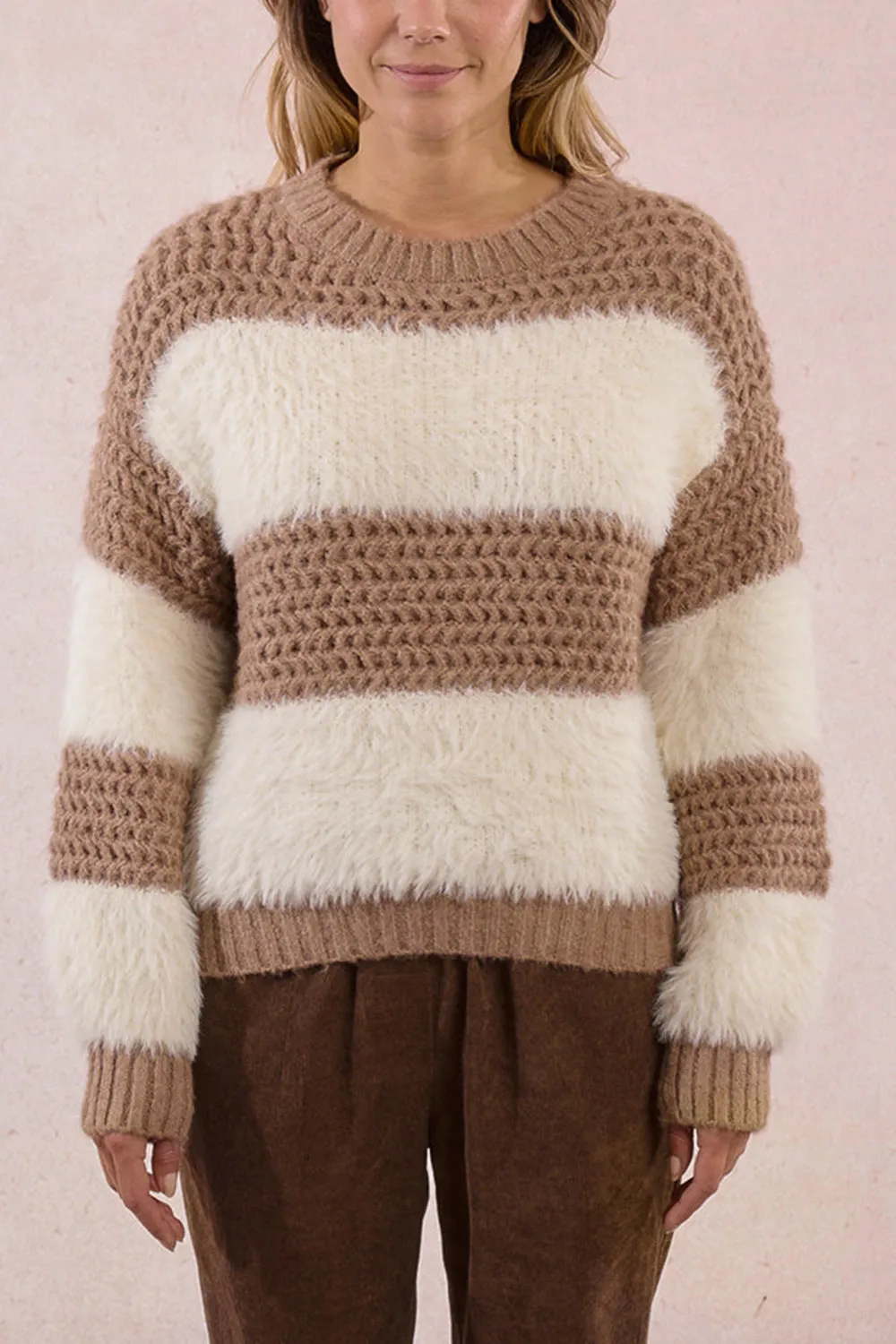 Rochefort | Striped Fuzzy Knit Sweater sold by Boutique 1861 product image thumbnail 4
