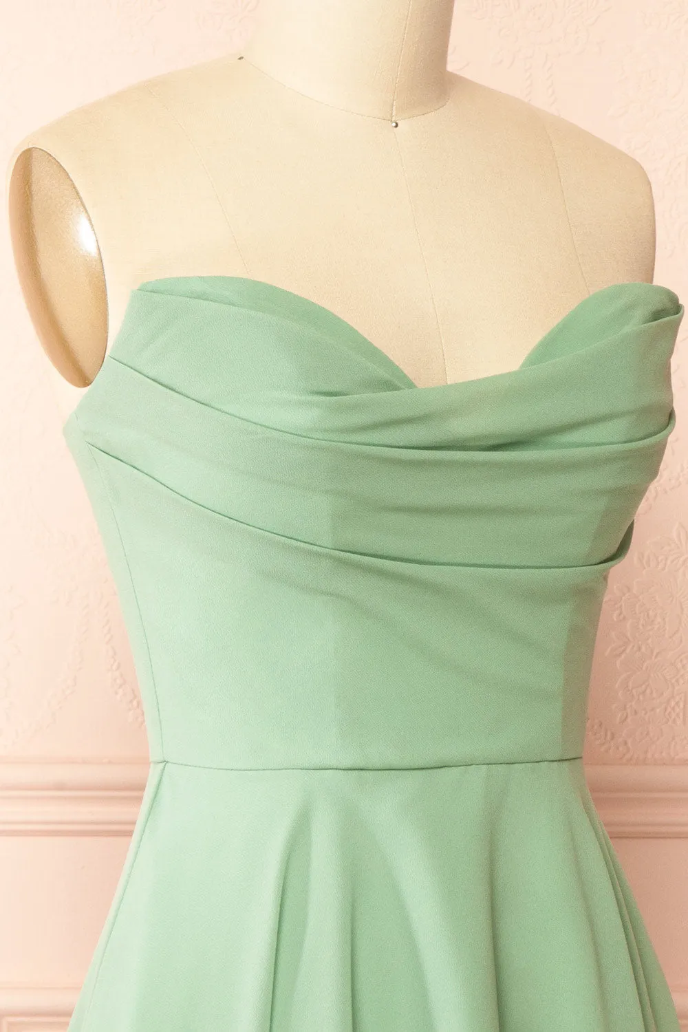 Tamy Sage | Short Chiffon Dress with Sweetheart Neckline sold by Boutique 1861 product image thumbnail 5