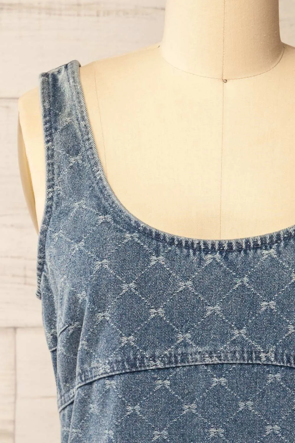 Chisapani | Blue Denim Mini Dress with Bow Pattern sold by Boutique 1861 product image thumbnail 5