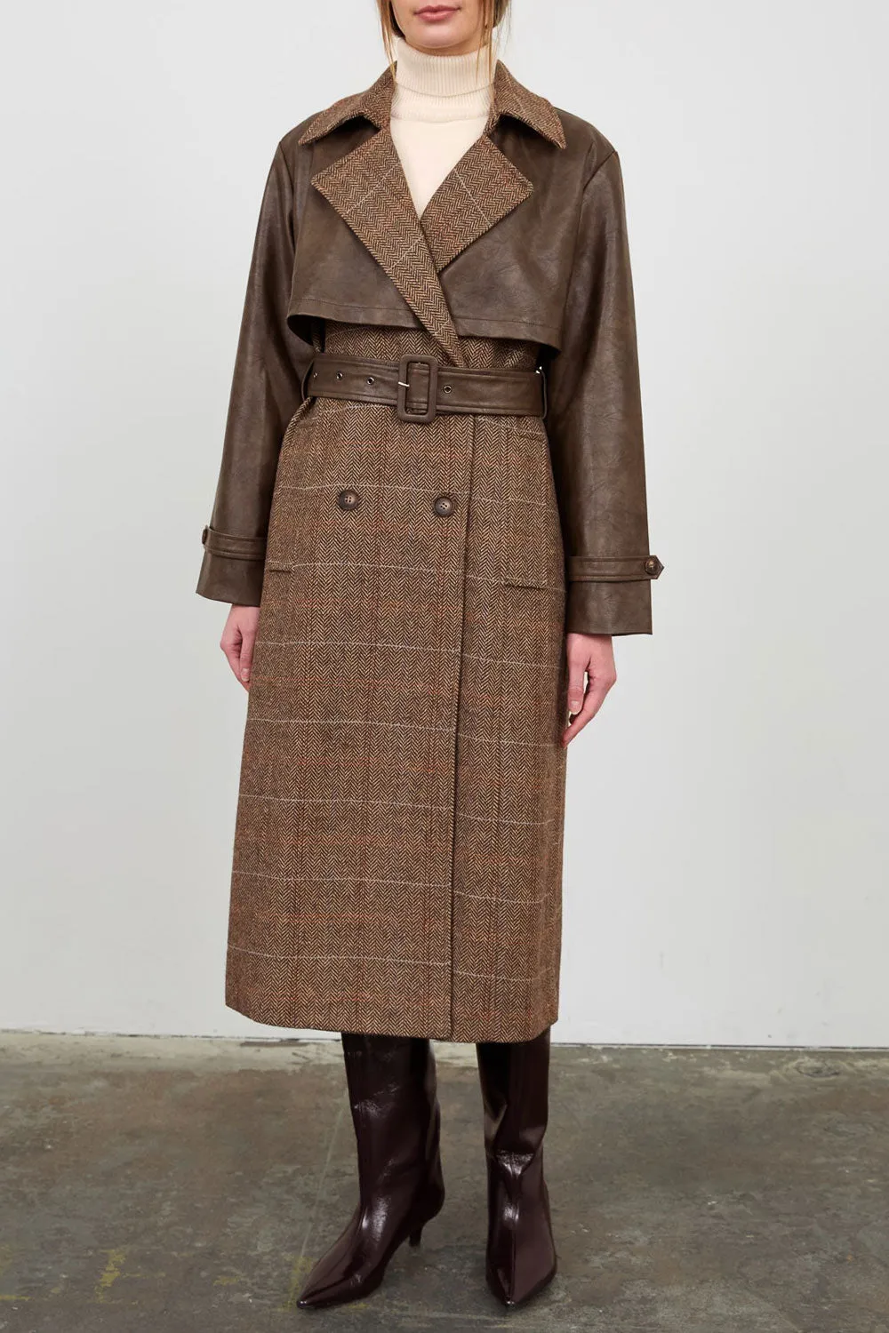 Ankeny | Brown Trench Coat with Belt sold by Boutique 1861 product image thumbnail 3