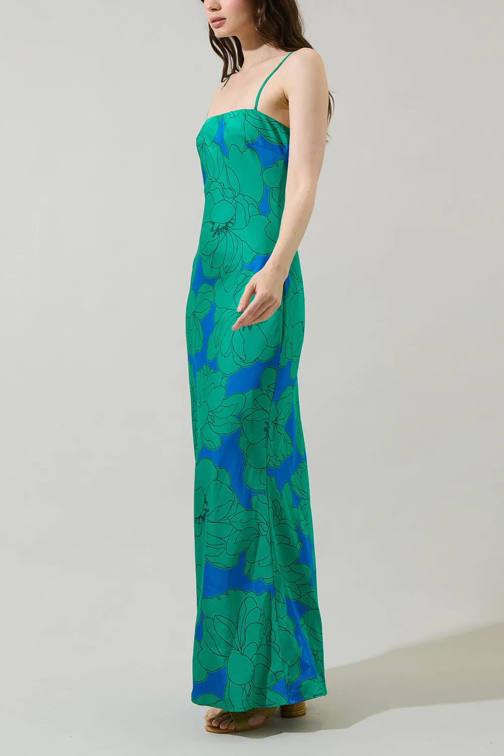 Morgany | Long Green Floral Dress sold by Boutique 1861 product image thumbnail 5