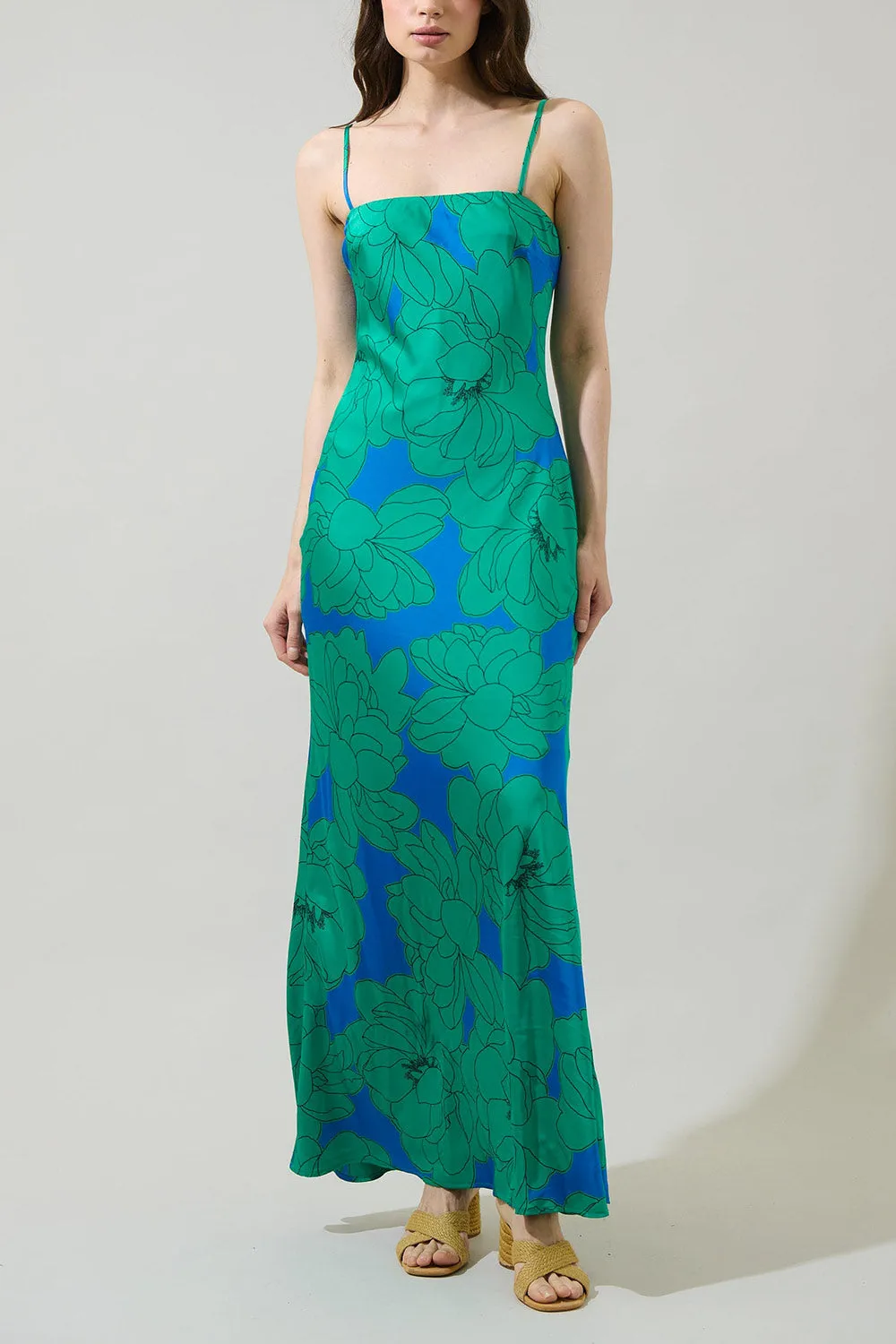 Morgany | Long Green Floral Dress sold by Boutique 1861 product image thumbnail 4