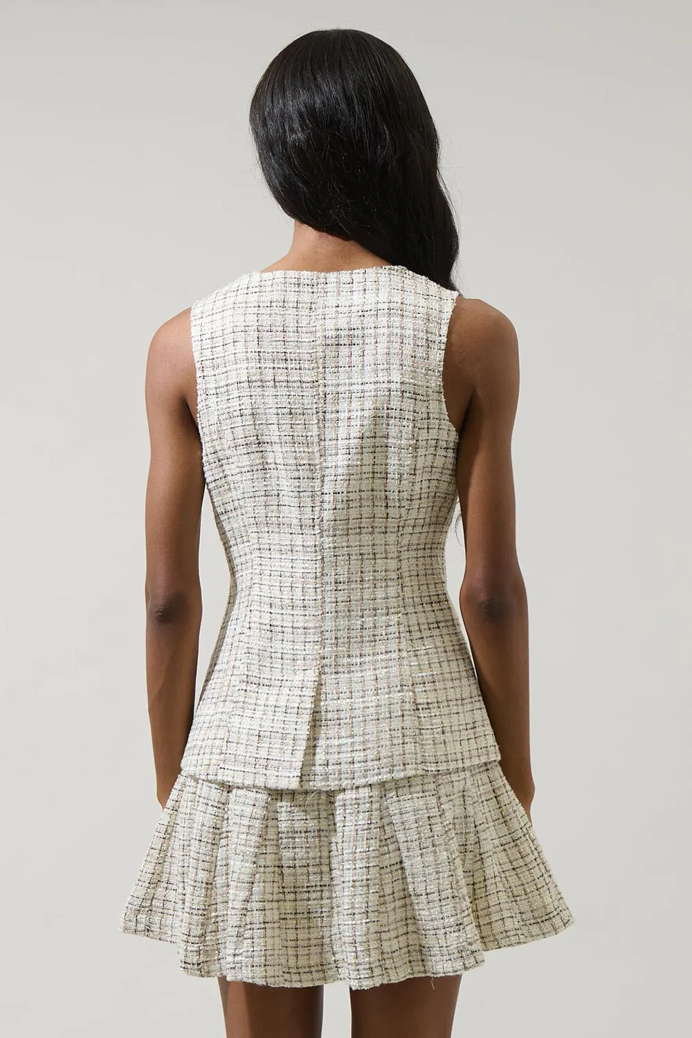 Gisella | Sleveless Tweed Top with Gold Buttons sold by Boutique 1861 product image thumbnail 4