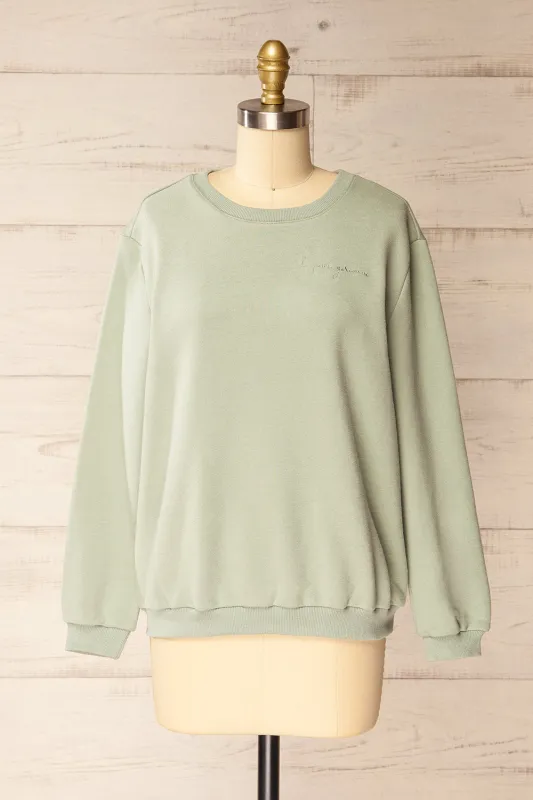 Galway Sage | Exclusive La petite garçonne Embroidered Sweatshirt sold by Boutique 1861