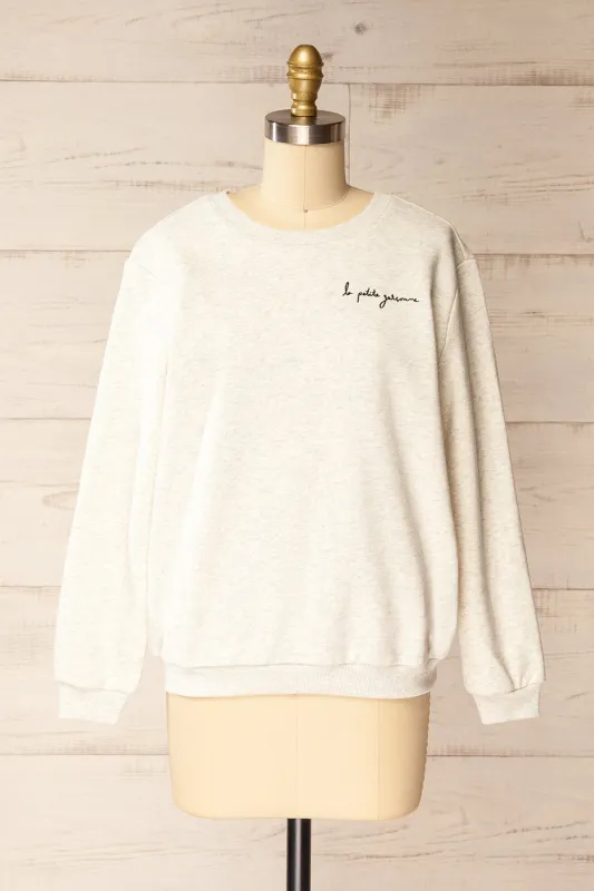 Galway Grey | Exclusive La petite garçonne Embroidered Sweatshirt sold by Boutique 1861