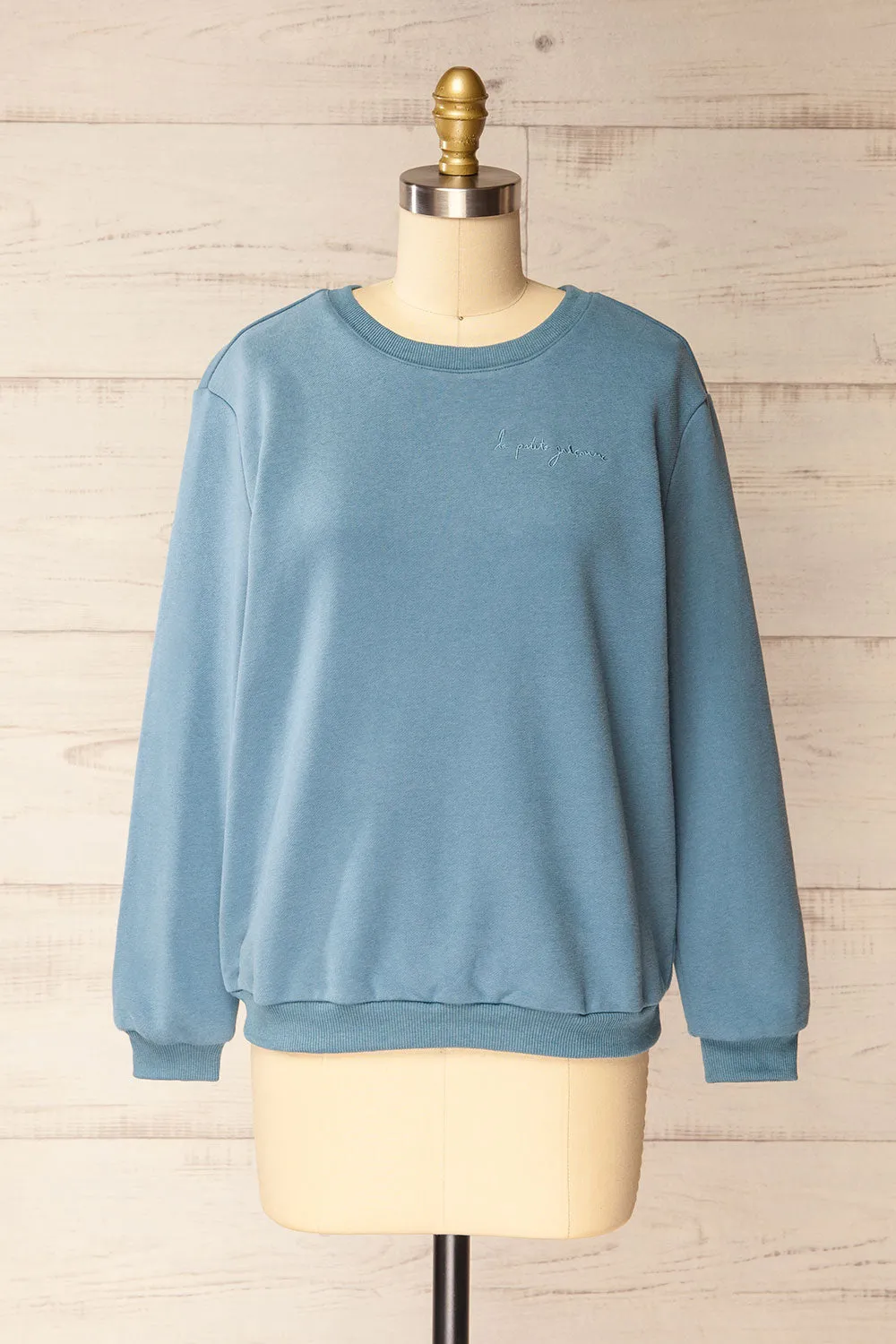 Galway Blue | Exclusive La petite garçonne Embroidered Sweatshirt sold by Boutique 1861