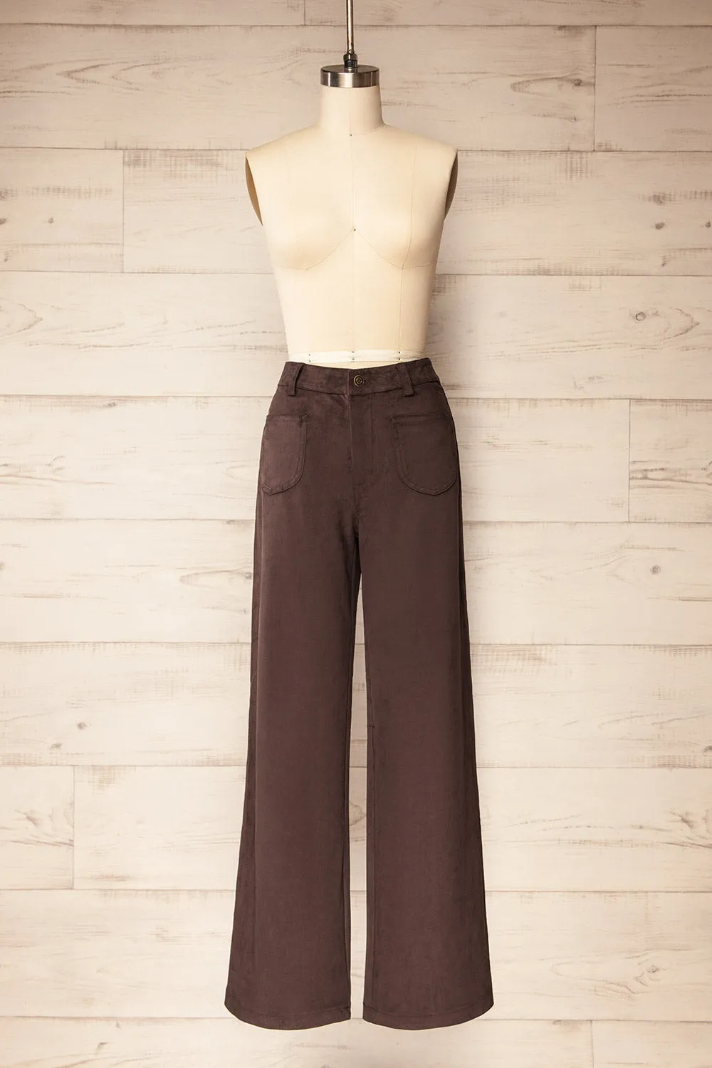 Genes | Faux Suede Brown Pants sold by Boutique 1861