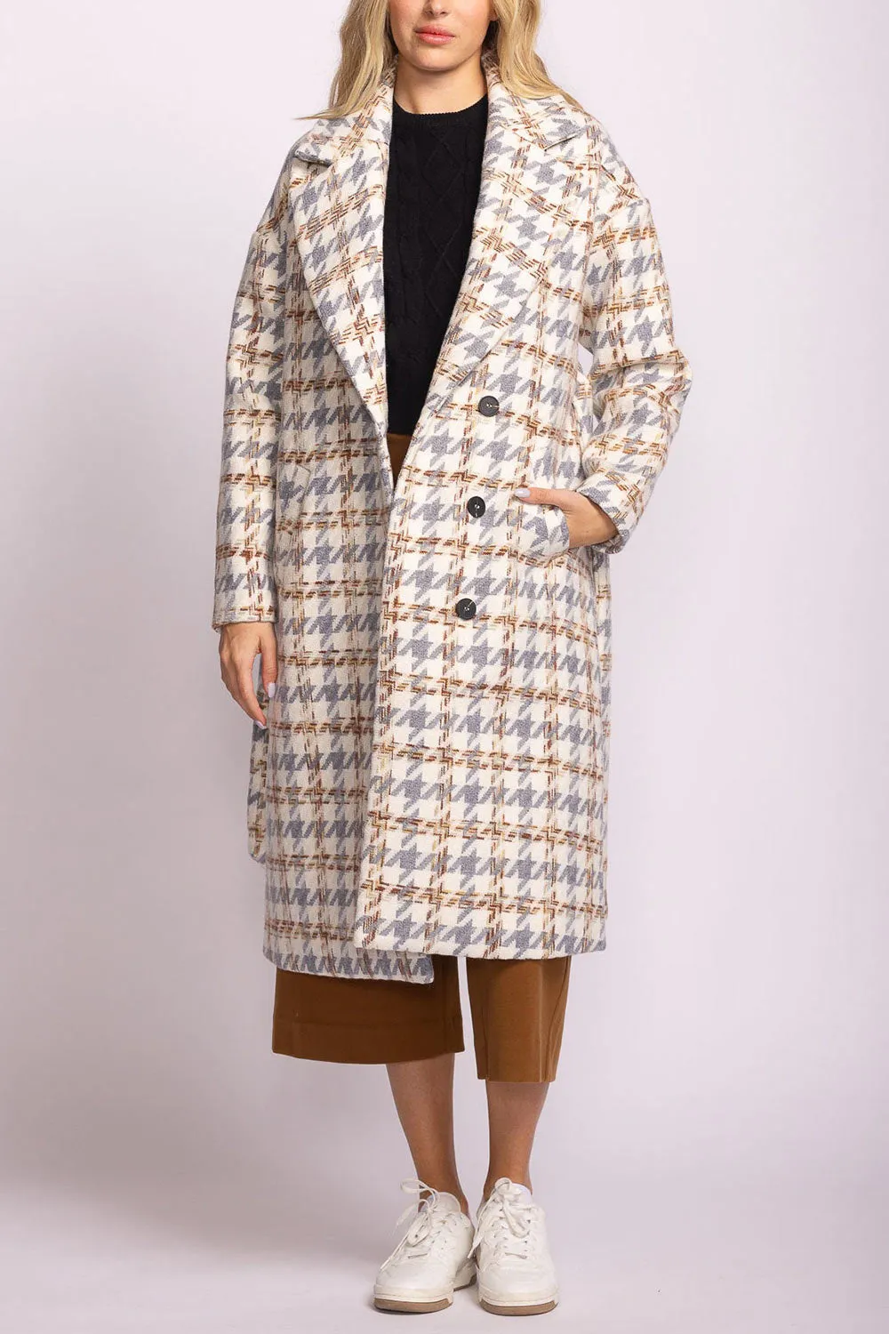 Conakry | Long Houndstooth Coat sold by Boutique 1861 product image thumbnail 3