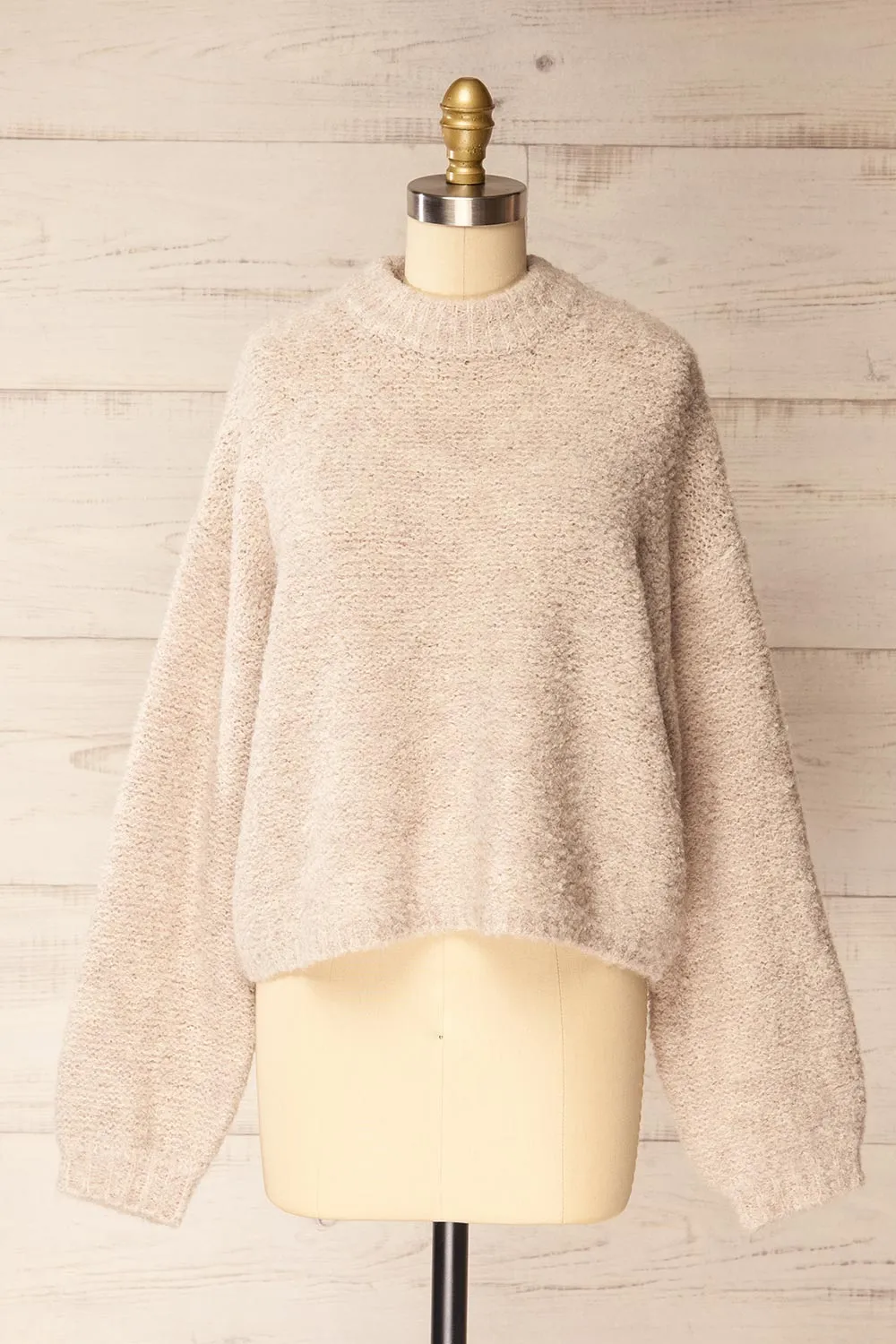 Panya | Fluffy Beige Oversized Sweater sold by Boutique 1861