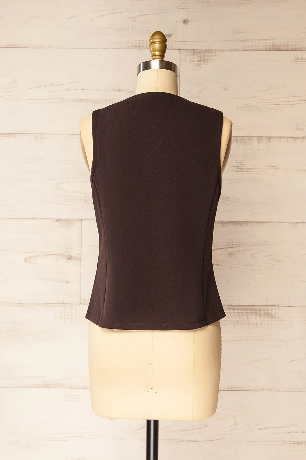 Kheda Brown | Sleeveless Tailored Vest sold by Boutique 1861 product image thumbnail 5