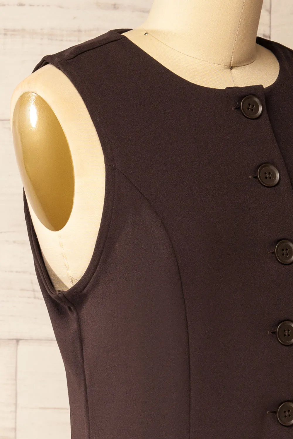 Kheda Brown | Sleeveless Tailored Vest sold by Boutique 1861 product image thumbnail 4