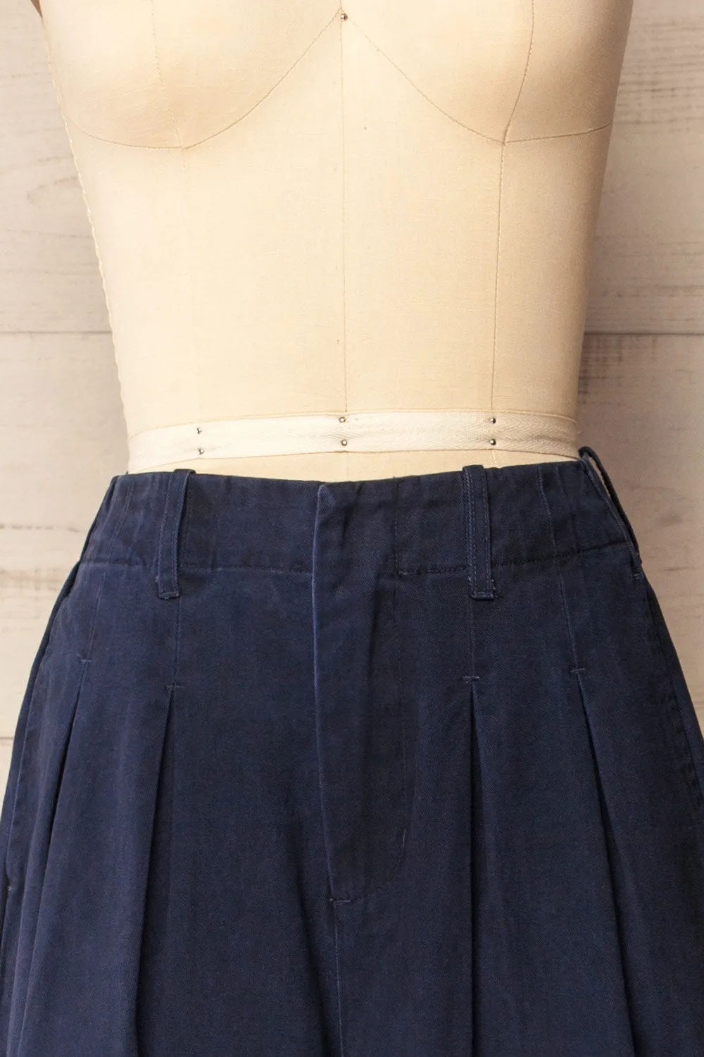 Arizona Navy | Wide Leg Pants with Waist Pleats sold by Boutique 1861 product image thumbnail 4