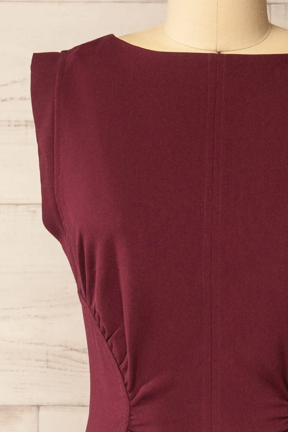 Nabua | Short Sleeveless Burgundy Dress sold by Boutique 1861 product image thumbnail 5