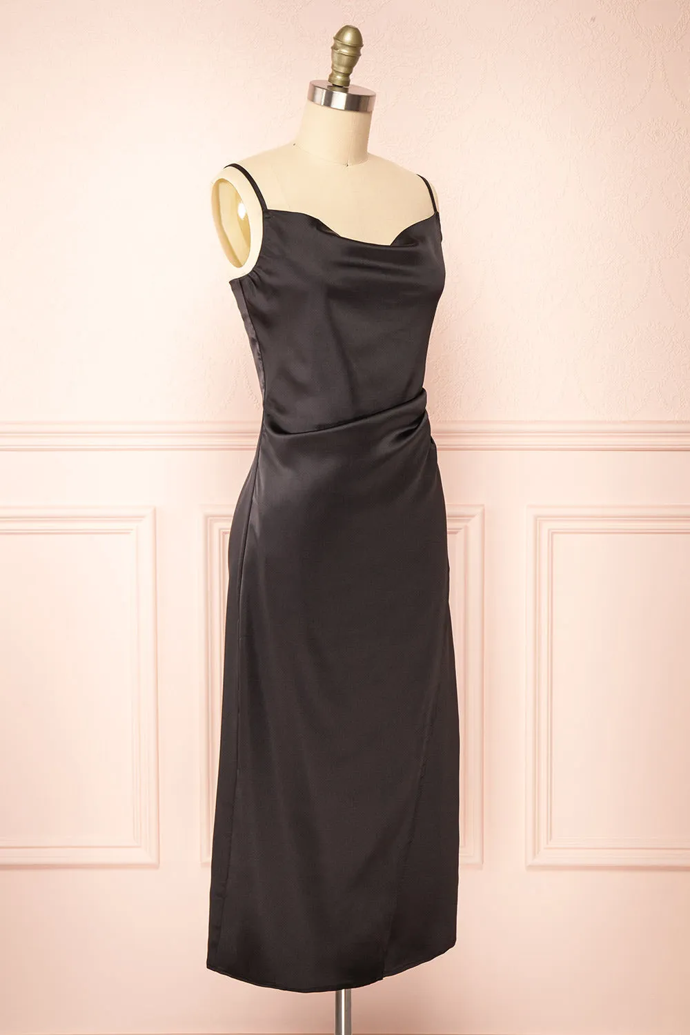 Chloe Black | Silky Midi Slip Dress sold by Boutique 1861 product image thumbnail 4