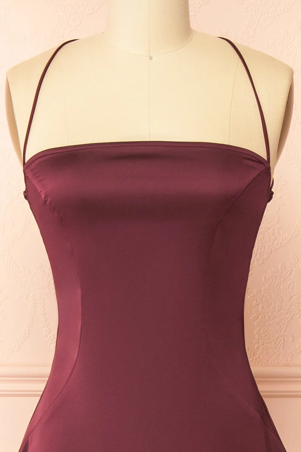 Izadora Burgundy | A-line Maxi Dress with Open Back sold by Boutique 1861 product image thumbnail 5