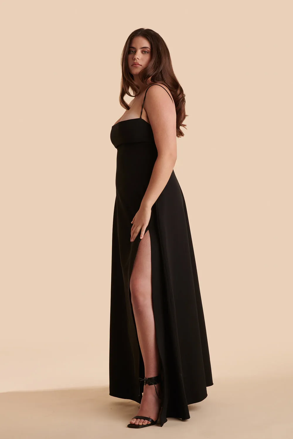 Izadora Burgundy | A-line Maxi Dress with Open Back sold by Boutique 1861 product image thumbnail 3