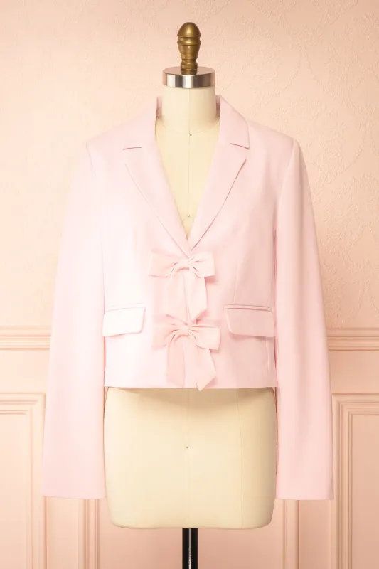 Leodie | Short Pink Blazer with Bows sold by Boutique 1861