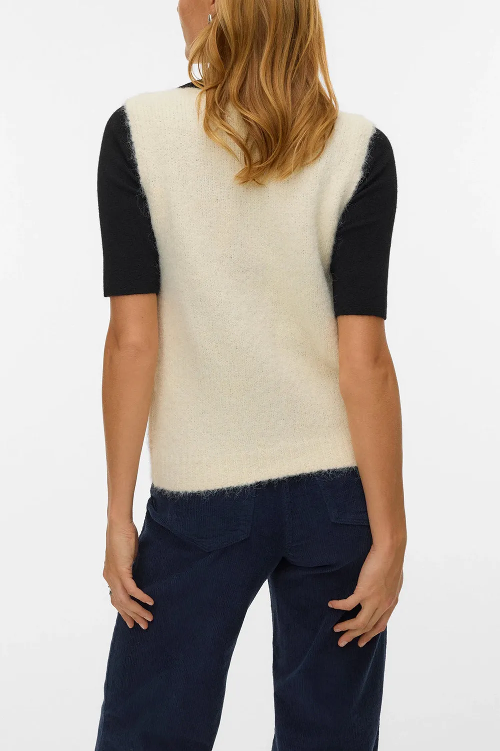 Cobar Ivory | Fluffy Knitted Button-Up Vest sold by Boutique 1861 product image thumbnail 4