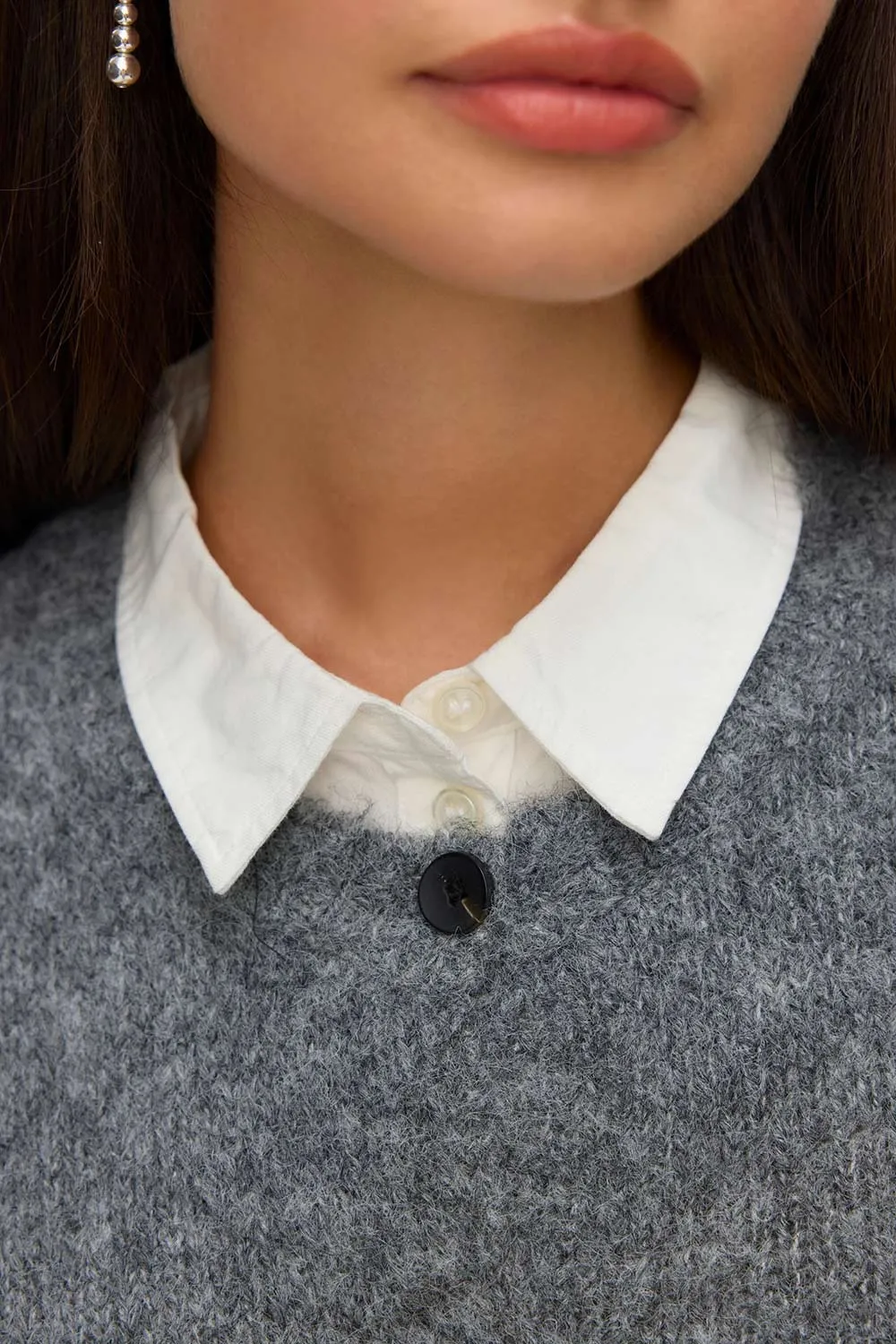 Cobar Grey | Fluffy Knitted Button-Up Vest sold by Boutique 1861 product image thumbnail 5