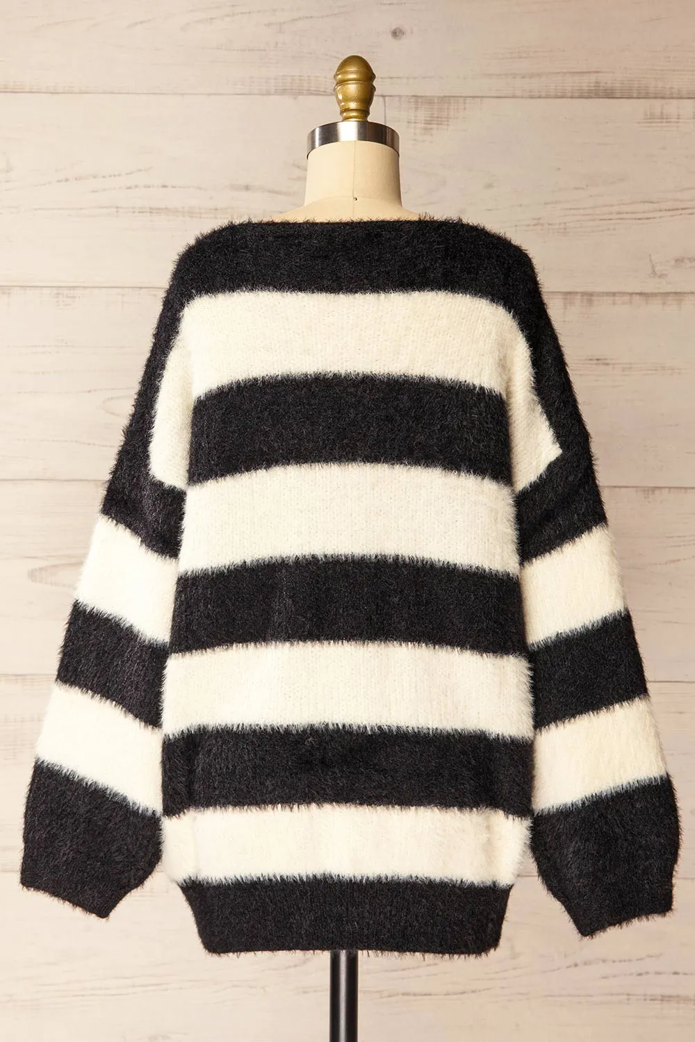 Hardin Black | Oversized Striped Fluffy Sweater sold by Boutique 1861 product image thumbnail 5