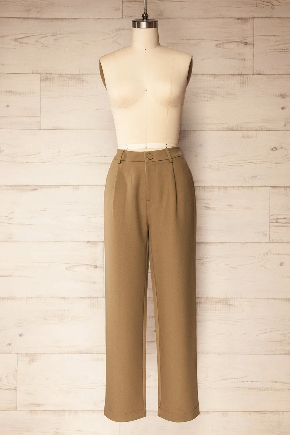 Banqiao | High-Waisted Beige Pants sold by Boutique 1861