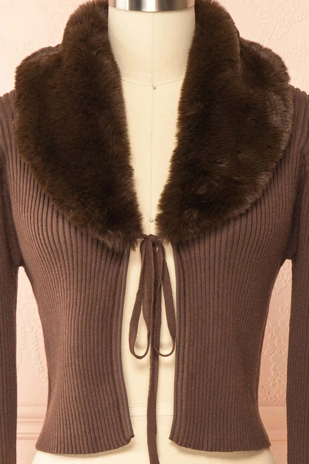 Sherie Brown | Ribbed Cardigan with Faux Fur Collar sold by Boutique 1861 product image thumbnail 4