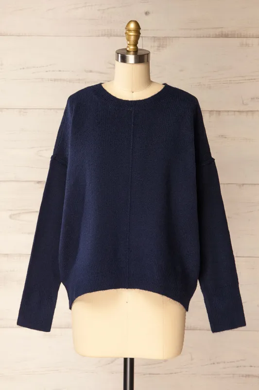 Dundee Navy | Soft Loose Sweater sold by Boutique 1861