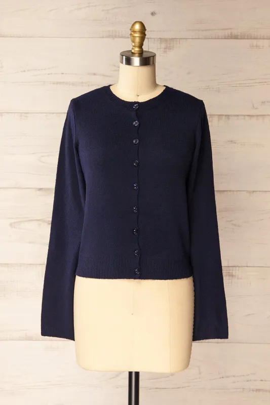 Andenes Navy | Buttoned-Up Cardigan sold by Boutique 1861