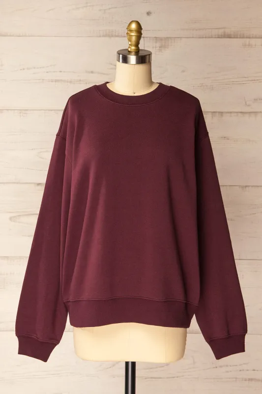 Nesna | Oversized Burgundy Sweatshirt sold by Boutique 1861