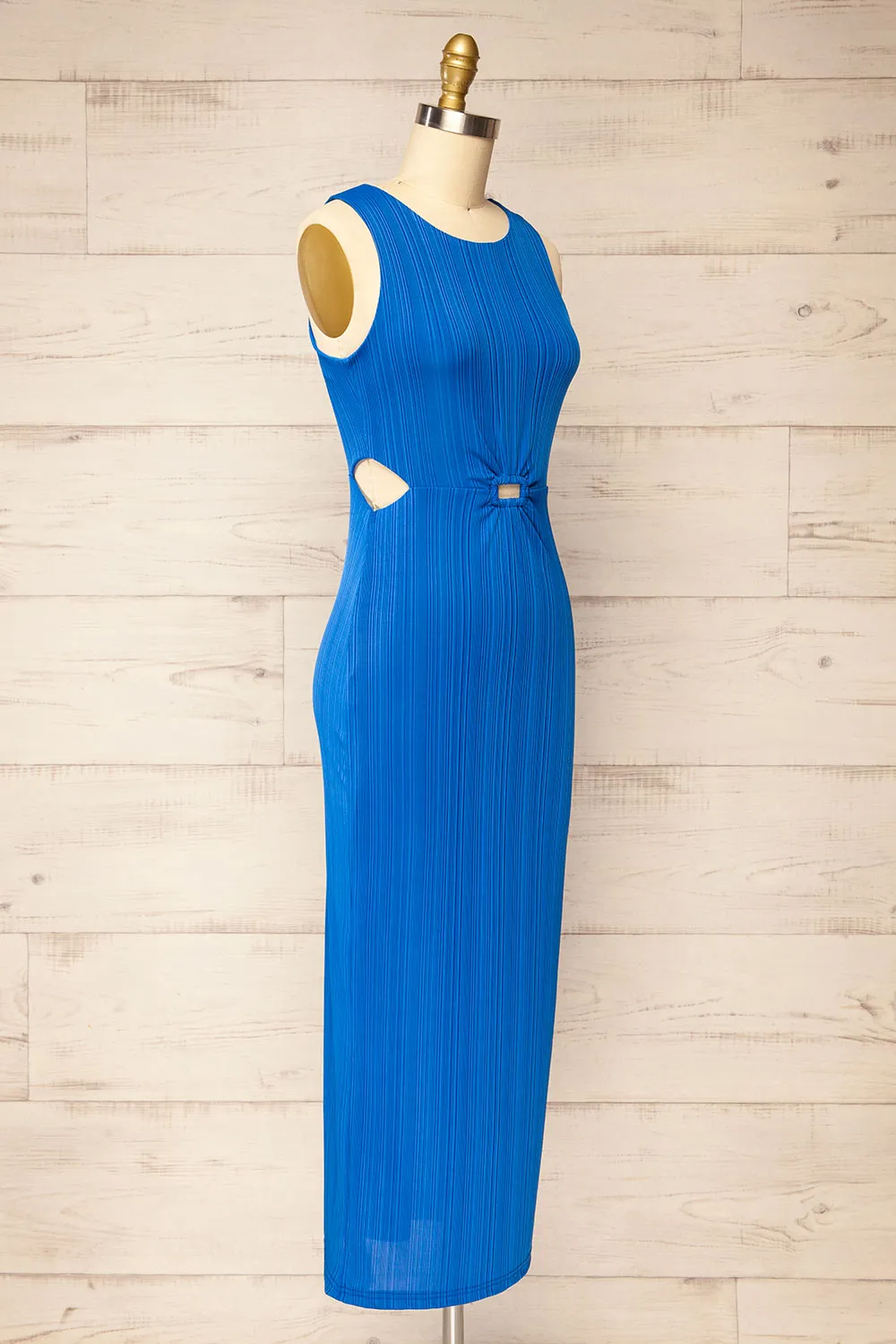 Penticton | Blue Fitted Midi Dress w/ Cut-Outs sold by Boutique 1861 product image thumbnail 3
