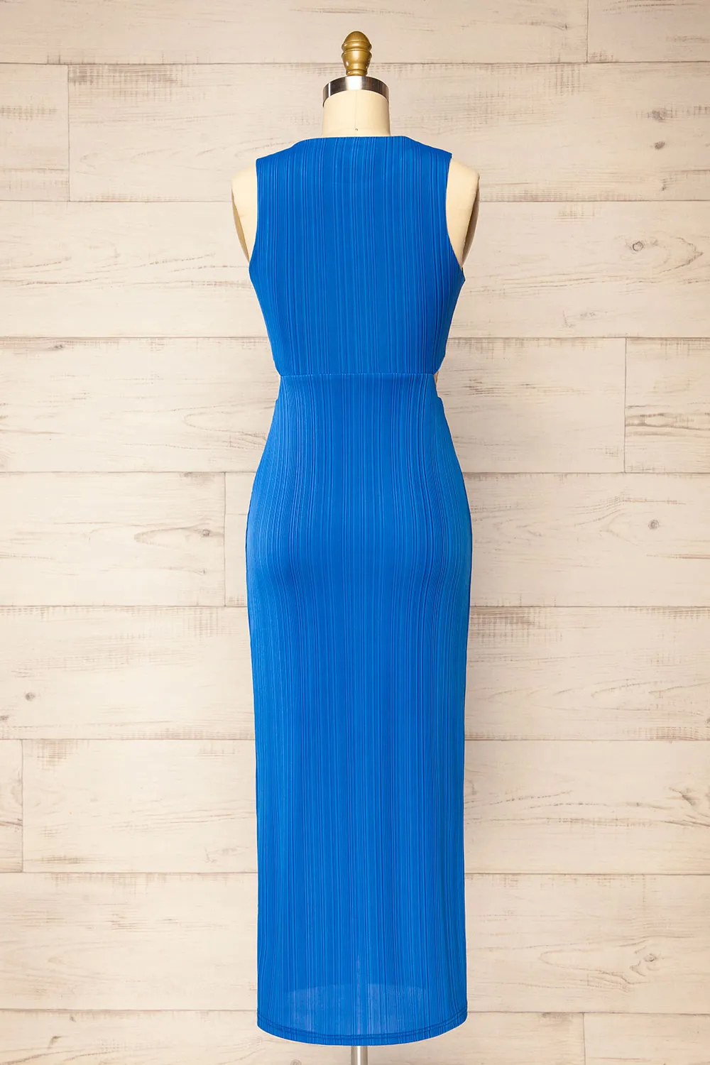 Penticton | Blue Fitted Midi Dress w/ Cut-Outs sold by Boutique 1861 product image thumbnail 5
