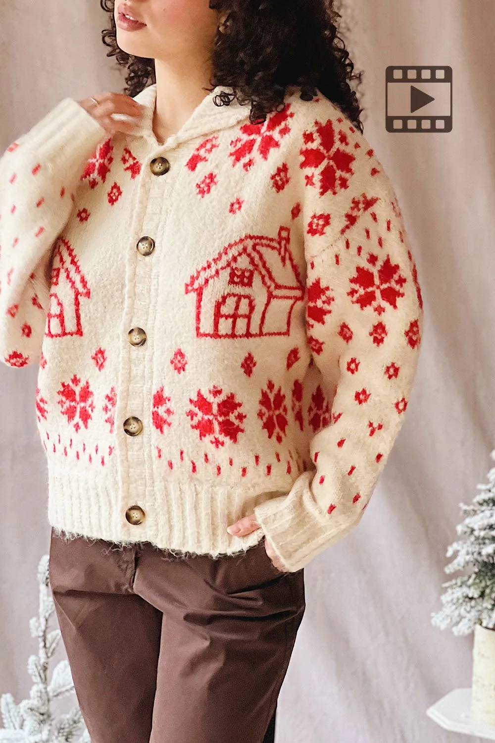 Bendigo | Thick Knitted Christmas Cardigan sold by Boutique 1861 product image thumbnail 2