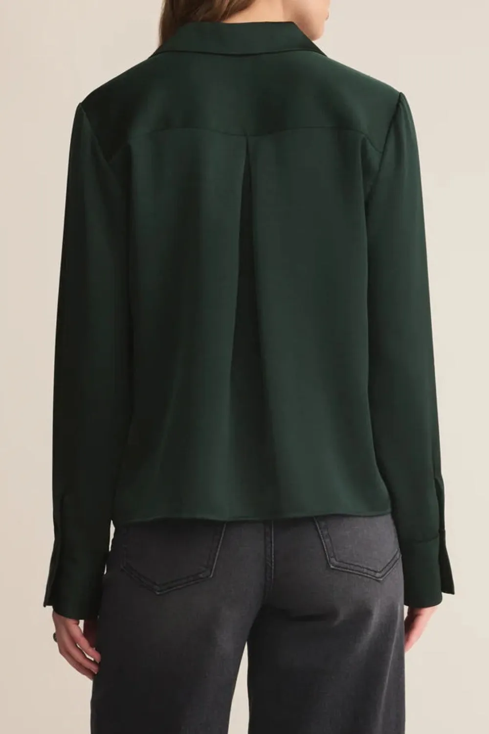 Medan Green | Buttoned-Up Satin Blouse sold by Boutique 1861 product image thumbnail 4