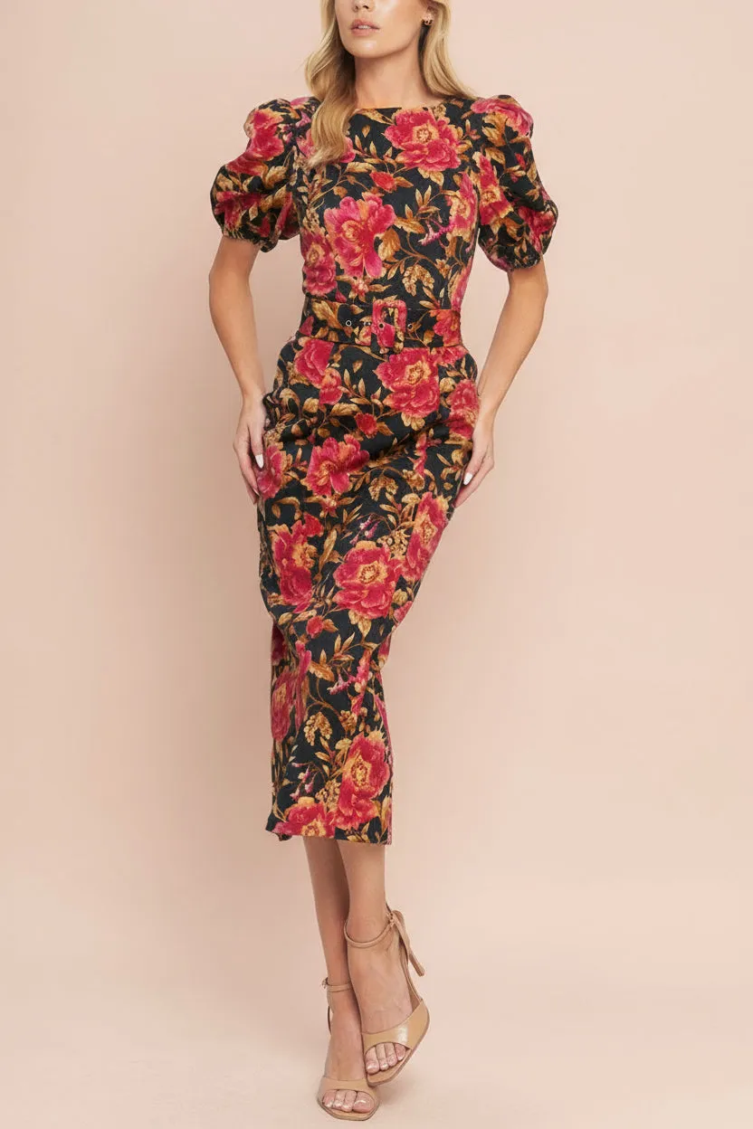 Yeseul | Colourful Fitted Floral Denim Dress sold by Boutique 1861 product image thumbnail 2