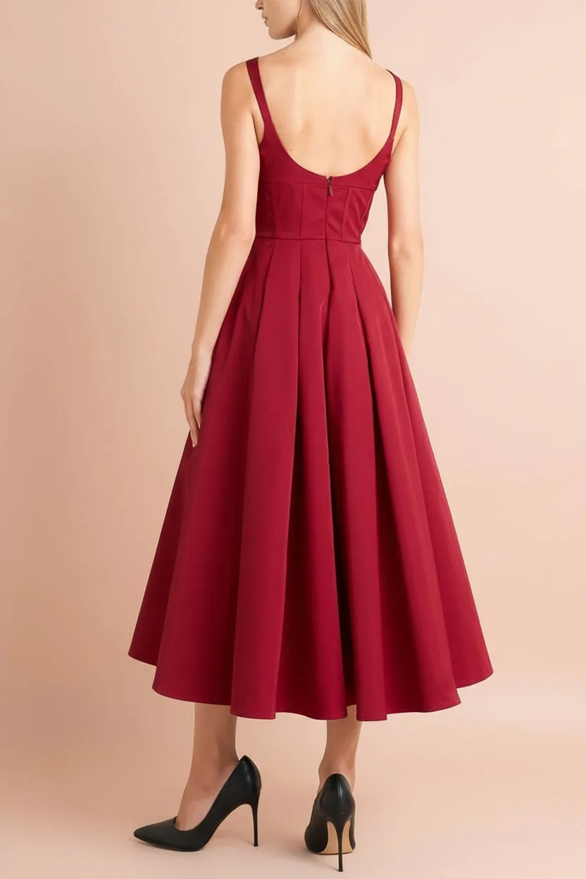 Marijade | Midi Red Dress with Pockets sold by Boutique 1861 product image thumbnail 4