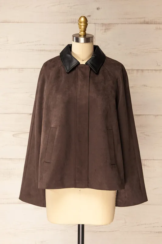 Somero | Brown Faux Suede Jacket sold by Boutique 1861