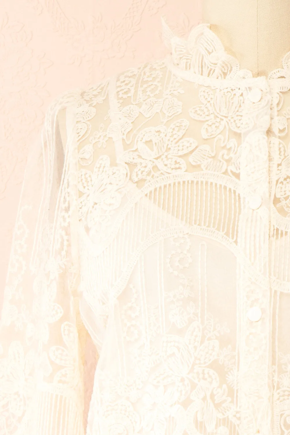 Elowyn | Cream Embroidered Blouse sold by Boutique 1861 product image thumbnail 2