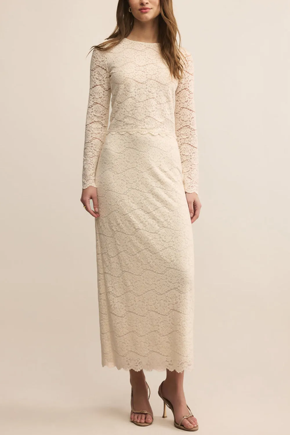 Moruya | Ivory Lace Midi Skirt sold by Boutique 1861 product image thumbnail 3