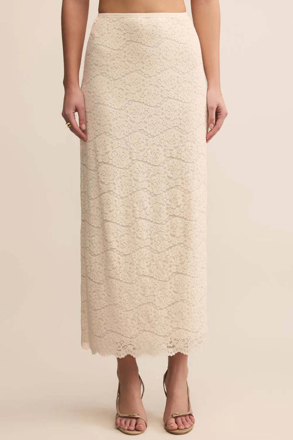 Moruya | Ivory Lace Midi Skirt sold by Boutique 1861 product image thumbnail 2