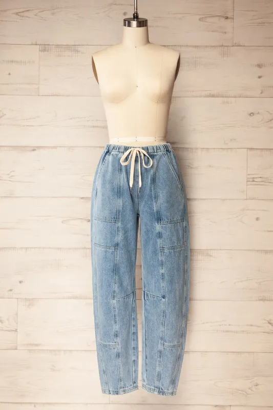 Seymour | Washed Blue Barrel-Leg Jeans sold by Boutique 1861