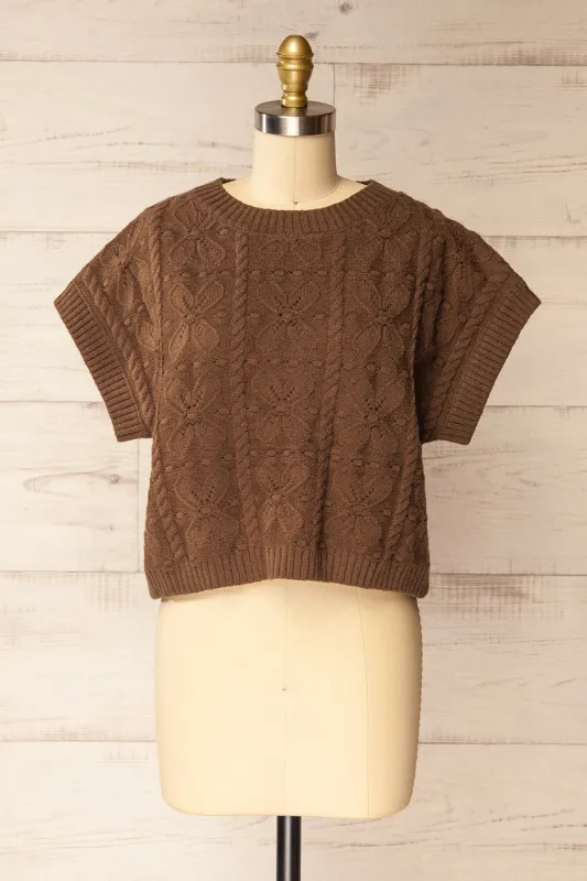 Mareeba Brown | Oversized Knit Vest sold by Boutique 1861