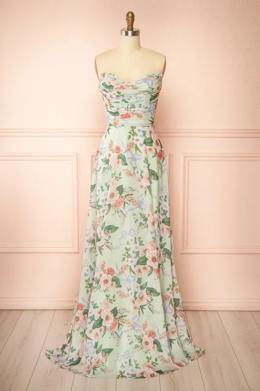 Yujun | Maxi Floral with Sweetheart Neckline sold by Boutique 1861