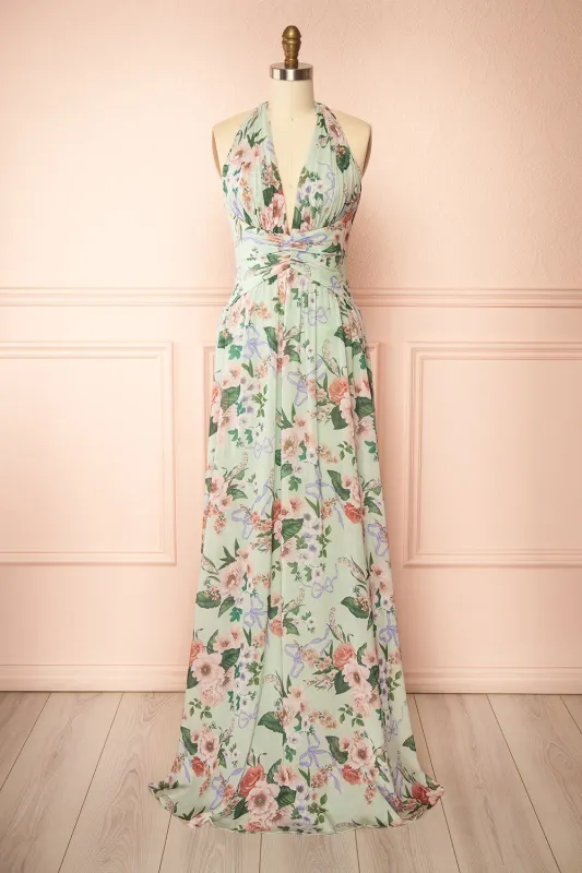 Seojun | Maxi Floral Halter Dress sold by Boutique 1861