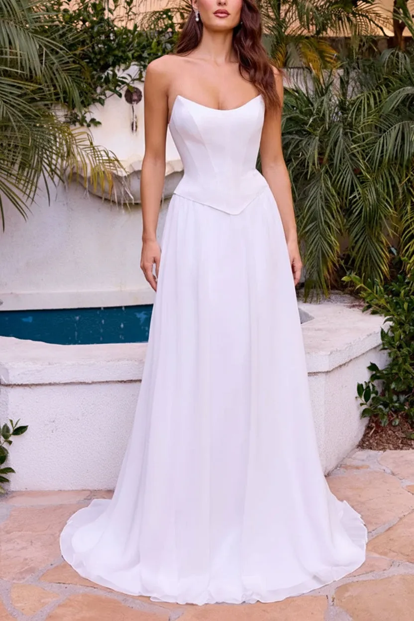 Syrine | Chiffon A-line Corset Dress sold by Boutique 1861