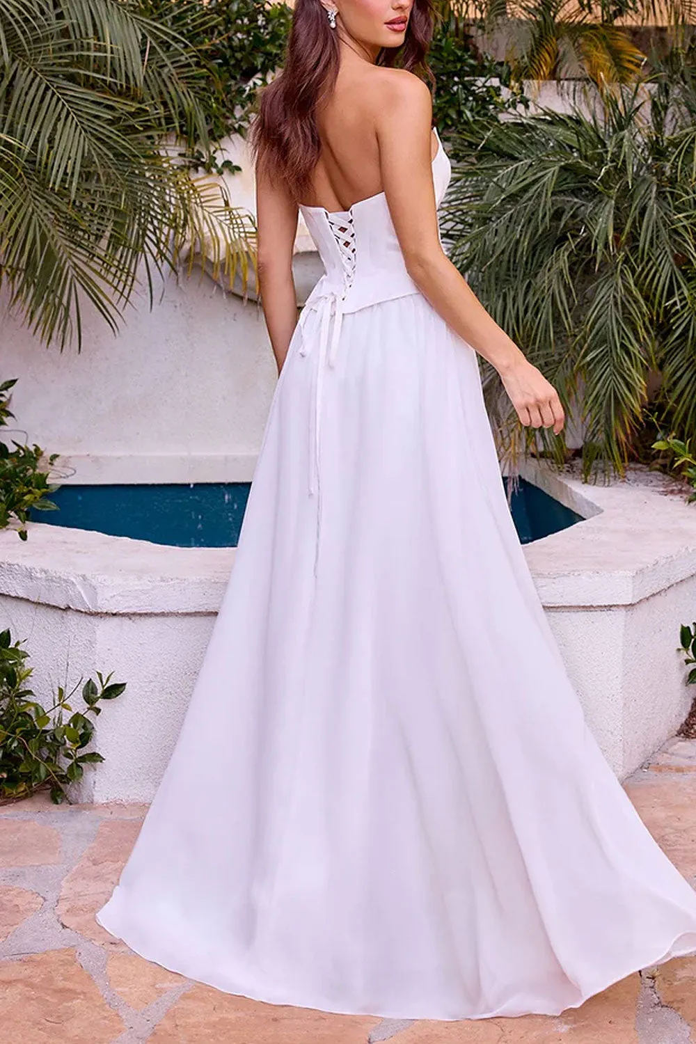 Syrine | Chiffon A-line Corset Dress sold by Boutique 1861 product image thumbnail 2