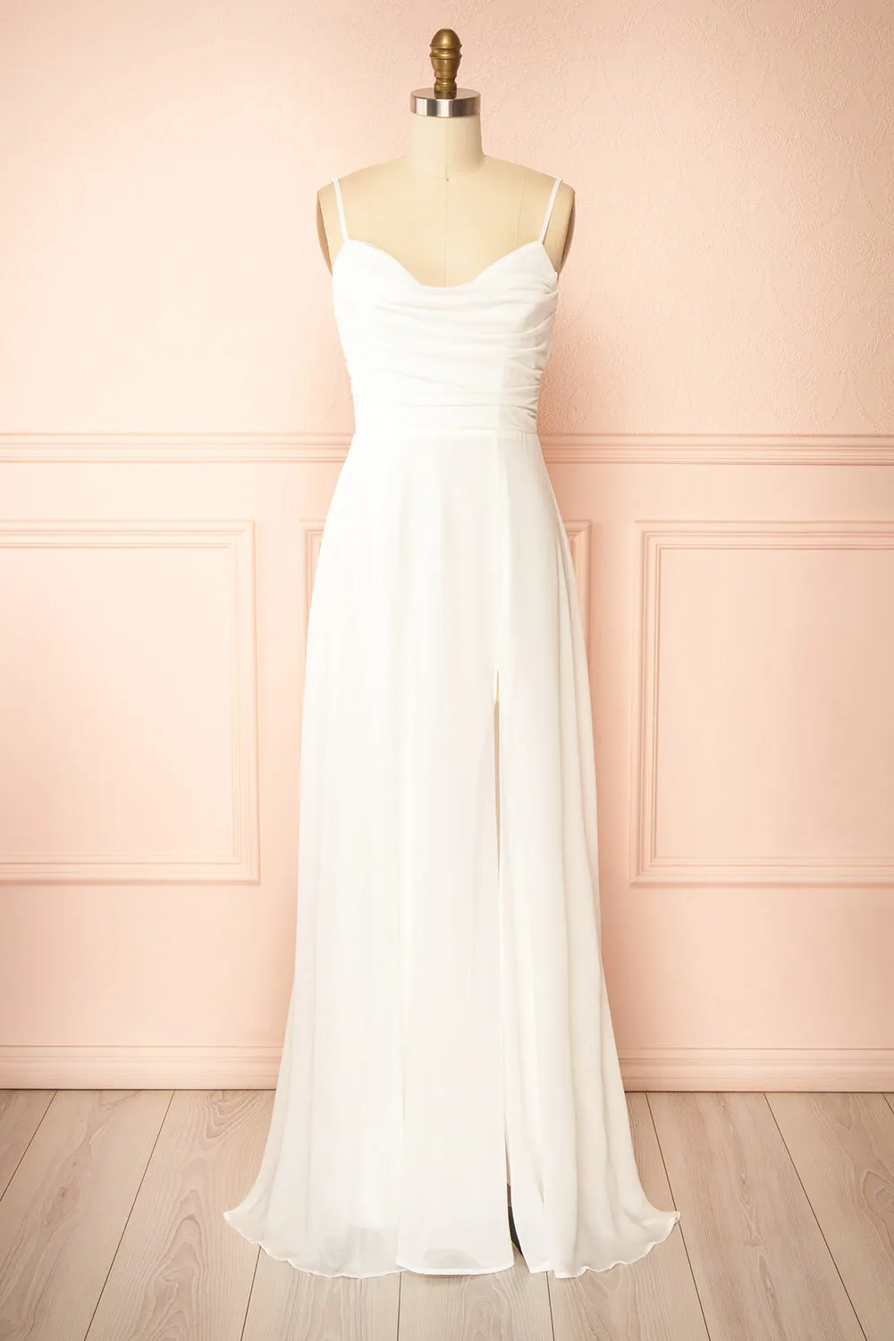 Khiara White | A-Line Maxi Wedding Dress with Lace sold by Boutique 1861