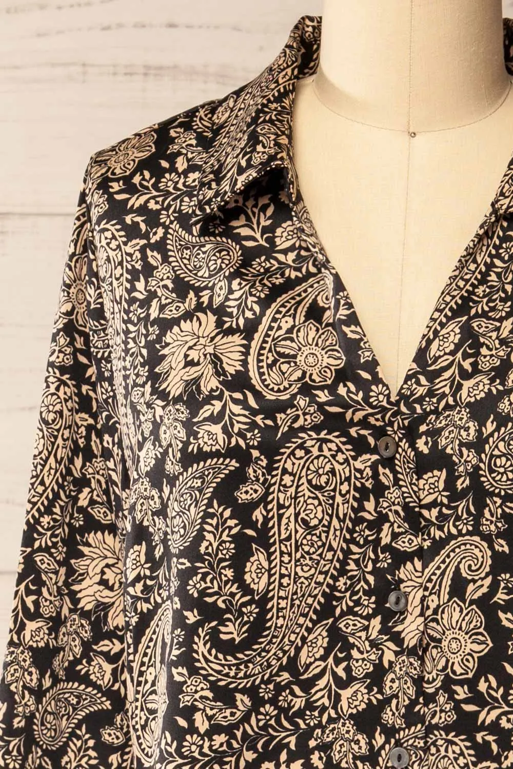 Kalyan | Cropped Paisley Print Shirt sold by Boutique 1861 product image thumbnail 2