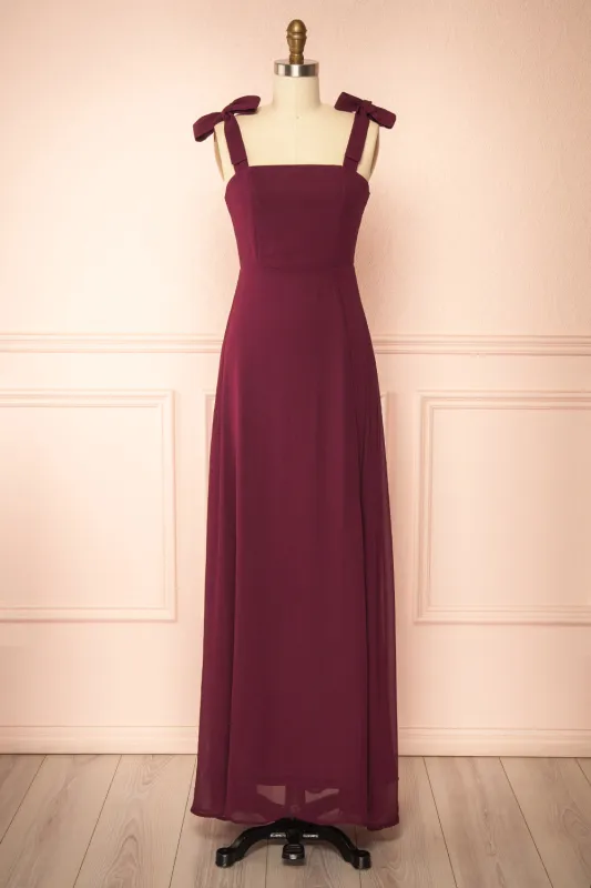 Neytiri Burgundy | Exclusive 1861 A-Line Dress sold by Boutique 1861